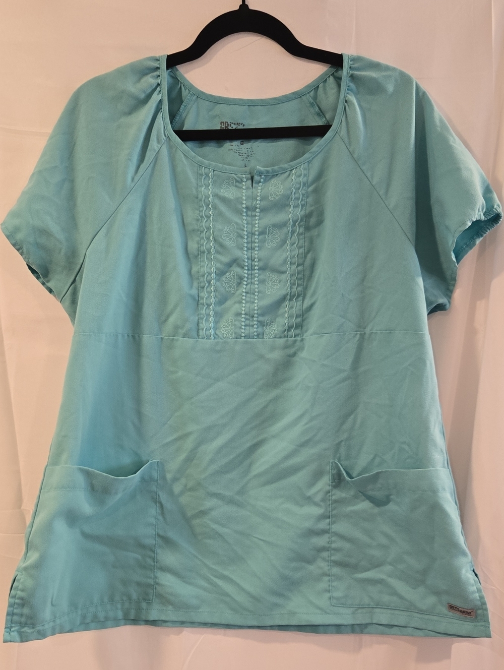Grey's Anatomy by Barco Women's Scrub Top Turquoise Blue Large